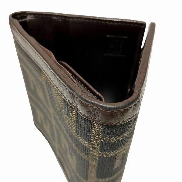 Fendi Zucca Canvas Leather Trifold Wallet