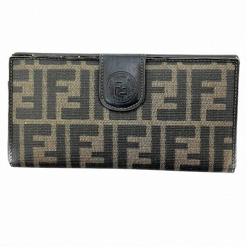Fendi Zucca Canvas Leather Long Wallet