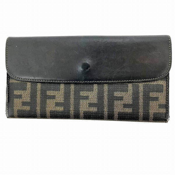 Fendi Zucca Canvas Leather Long Wallet