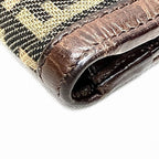 Fendi Zucchino Bifold Wallet Canvas Leather