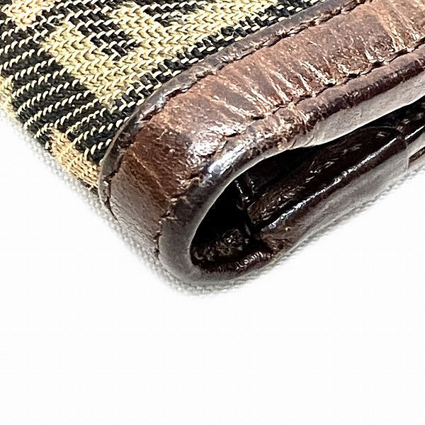 Fendi Zucchino Bifold Wallet Canvas Leather