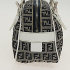 FENDI Zucchino Canvas Hand Bag Navy Silver100682