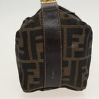 FENDI Zucca Canvas Vanity Pouch Brown Black gold100694