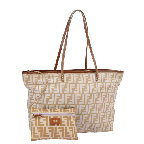 FENDI Zucca Canvas Tote Bag Beige100708