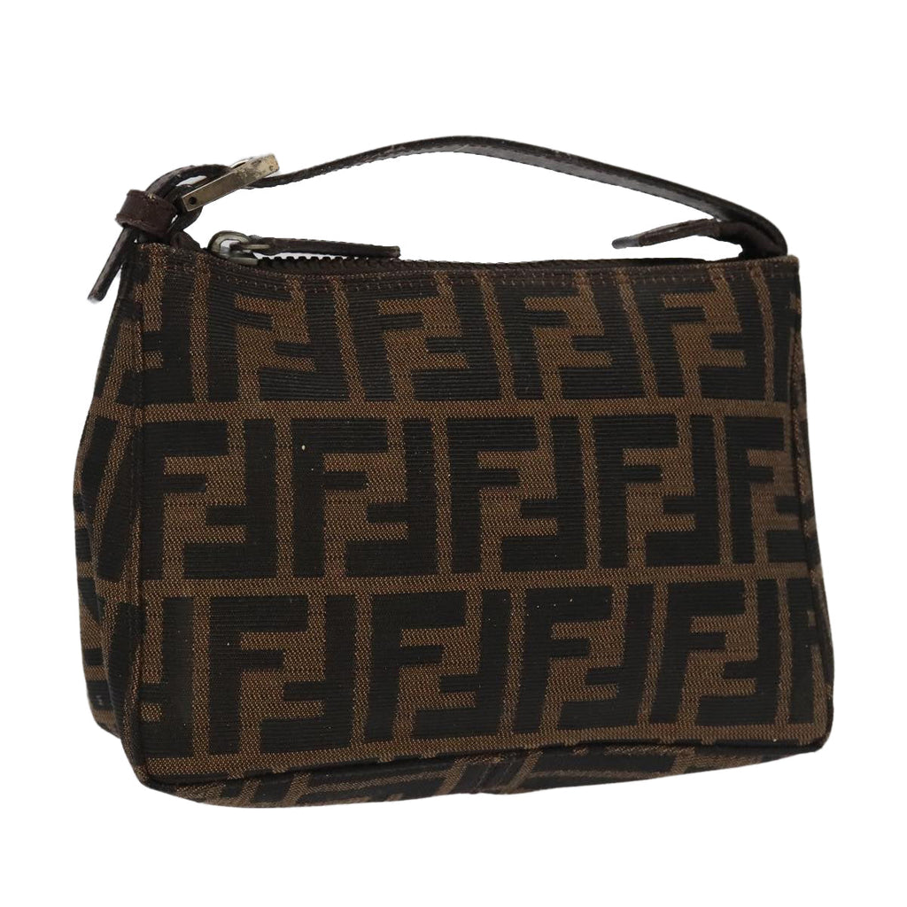 FENDI Zucca Canvas Pouch Brown Black100791