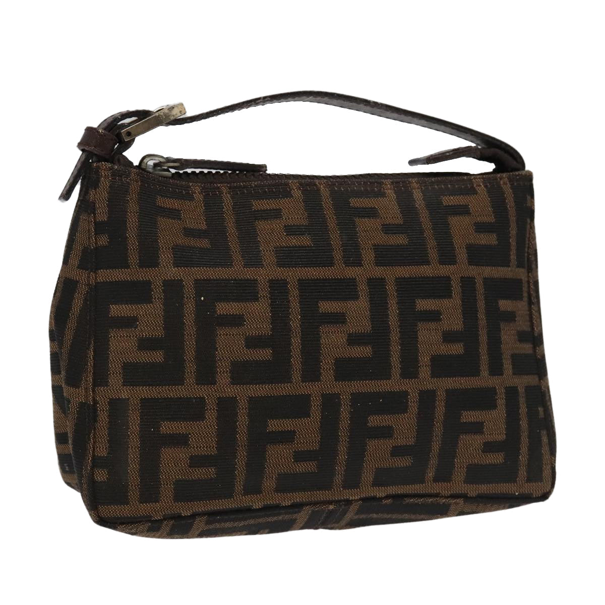 FENDI Zucca Canvas Pouch Brown Black100791