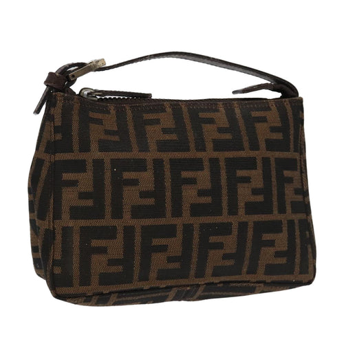 FENDI Zucca Canvas Pouch Brown Black100791