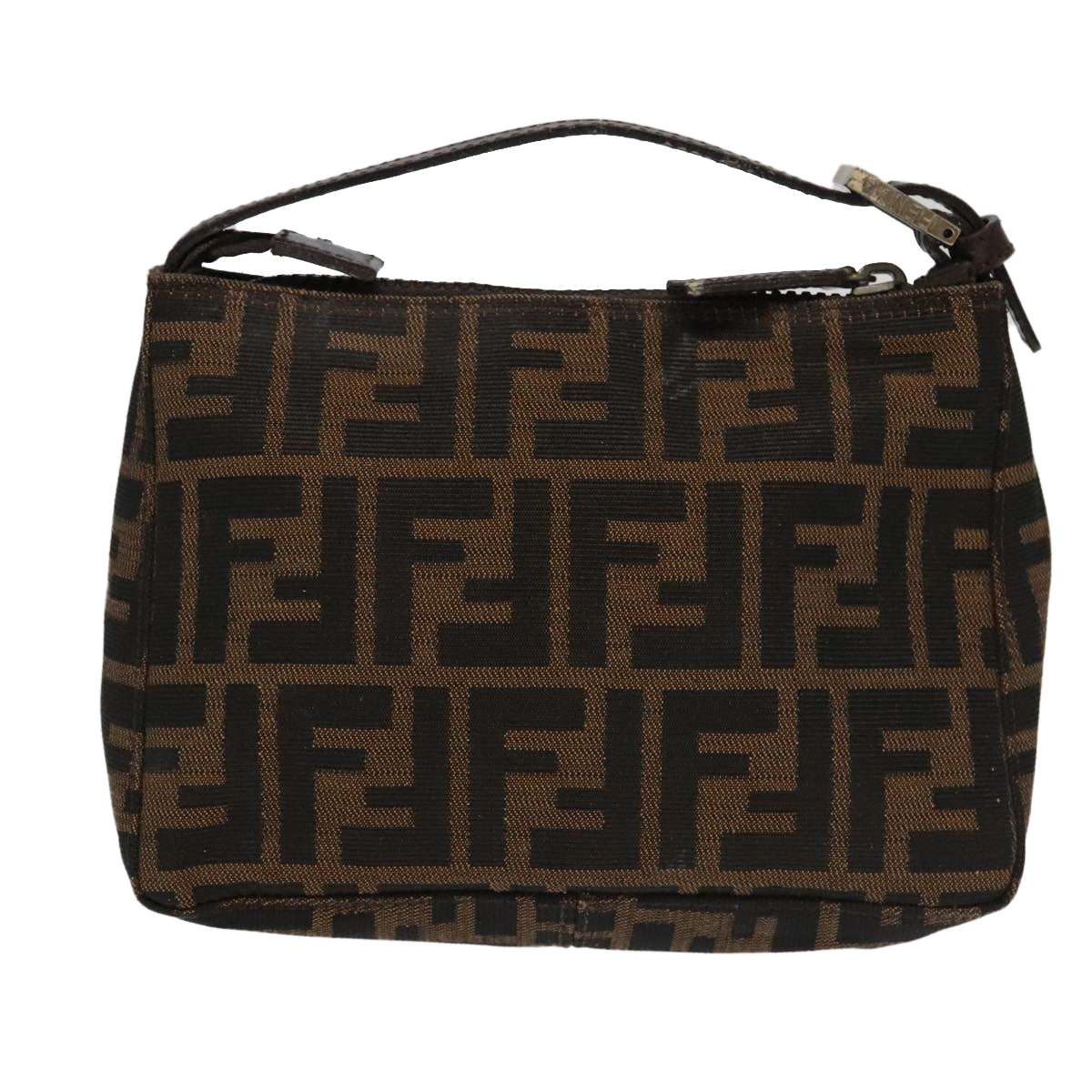 FENDI Zucca Canvas Pouch Brown Black100791