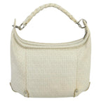 FENDI Zucchino Canvas Shoulder Bag White100795