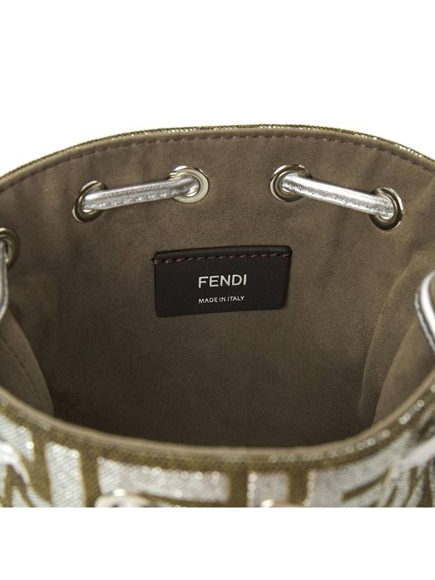 Fendi FF Jacquard  Bucket Bag Black