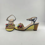 Fendi Embossed Fantasia Strap Sandal