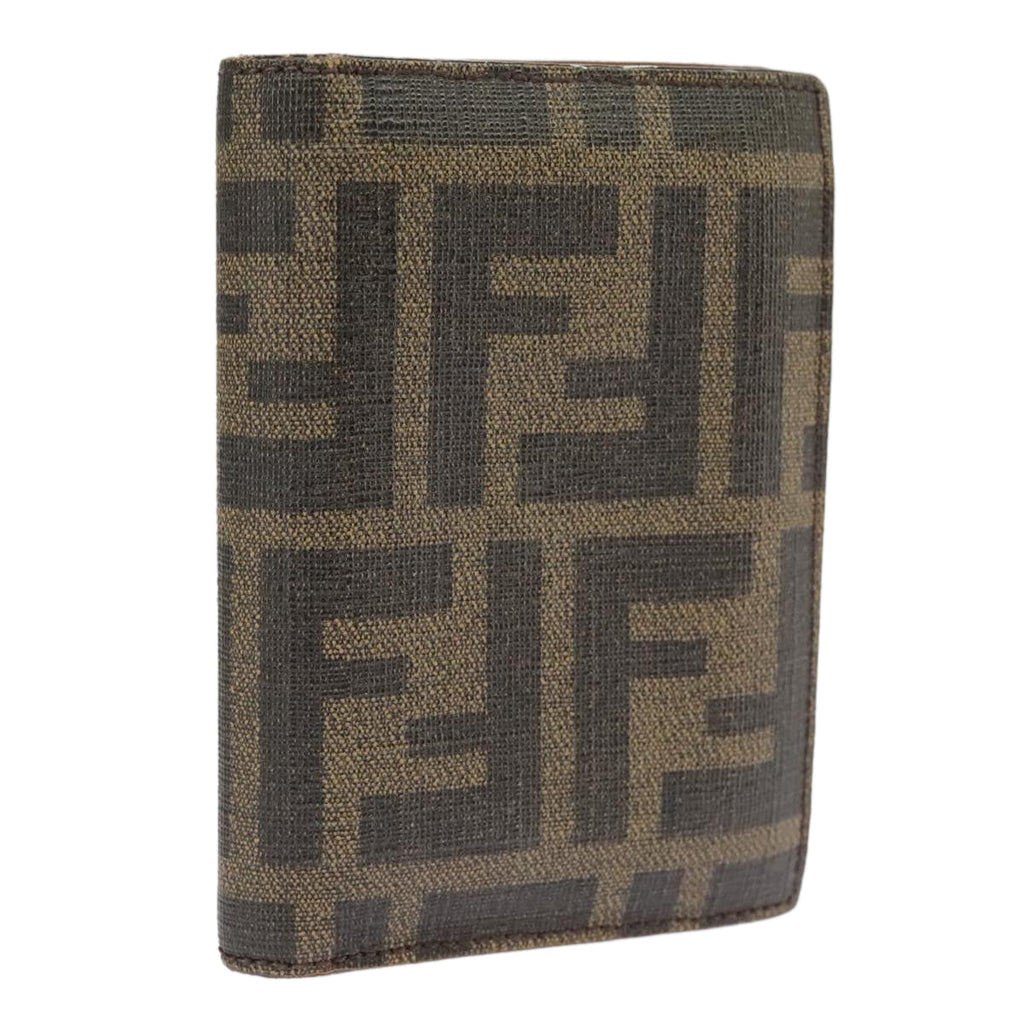 FENDI Zucca Canvas Card Case Black Brown101122