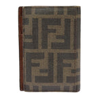 FENDI Zucca Canvas Card Case Black Brown101122