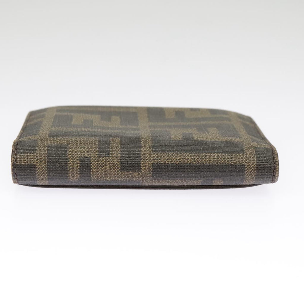 FENDI Zucca Canvas Card Case Black Brown101122