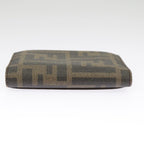 FENDI Zucca Canvas Card Case Black Brown101122