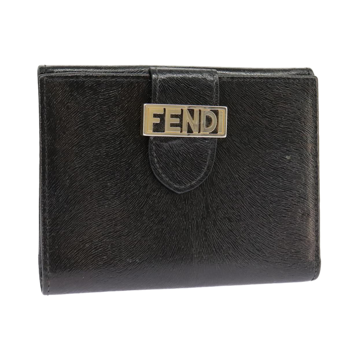 FENDI Wallet Leather Black101125