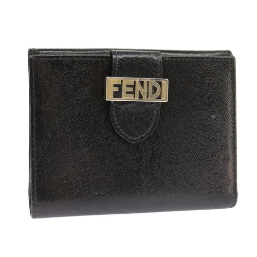 FENDI Wallet Leather Black101125