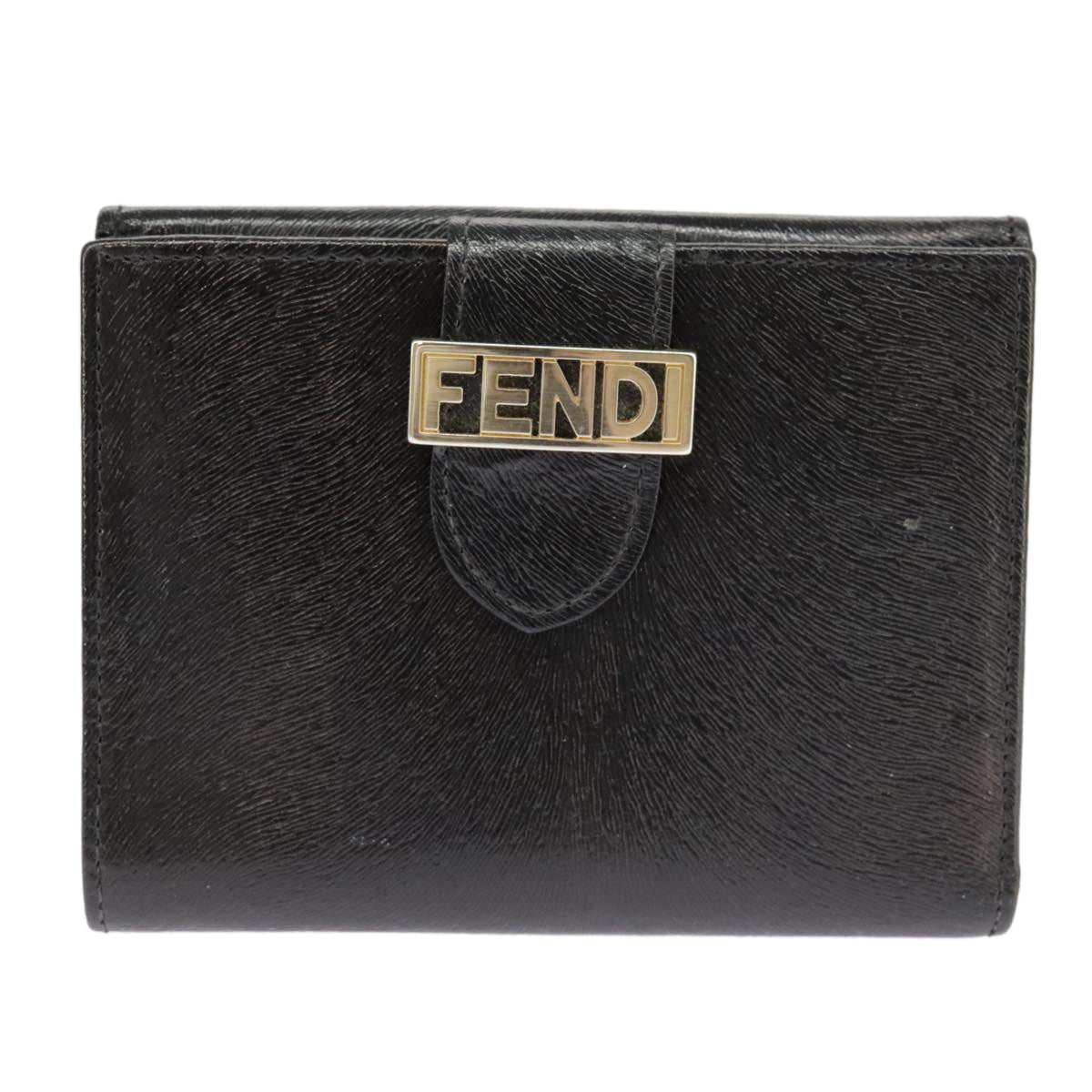 FENDI Wallet Leather Black101125