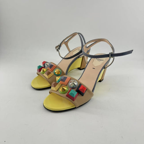 Fendi Embossed Fantasia Strap Sandal