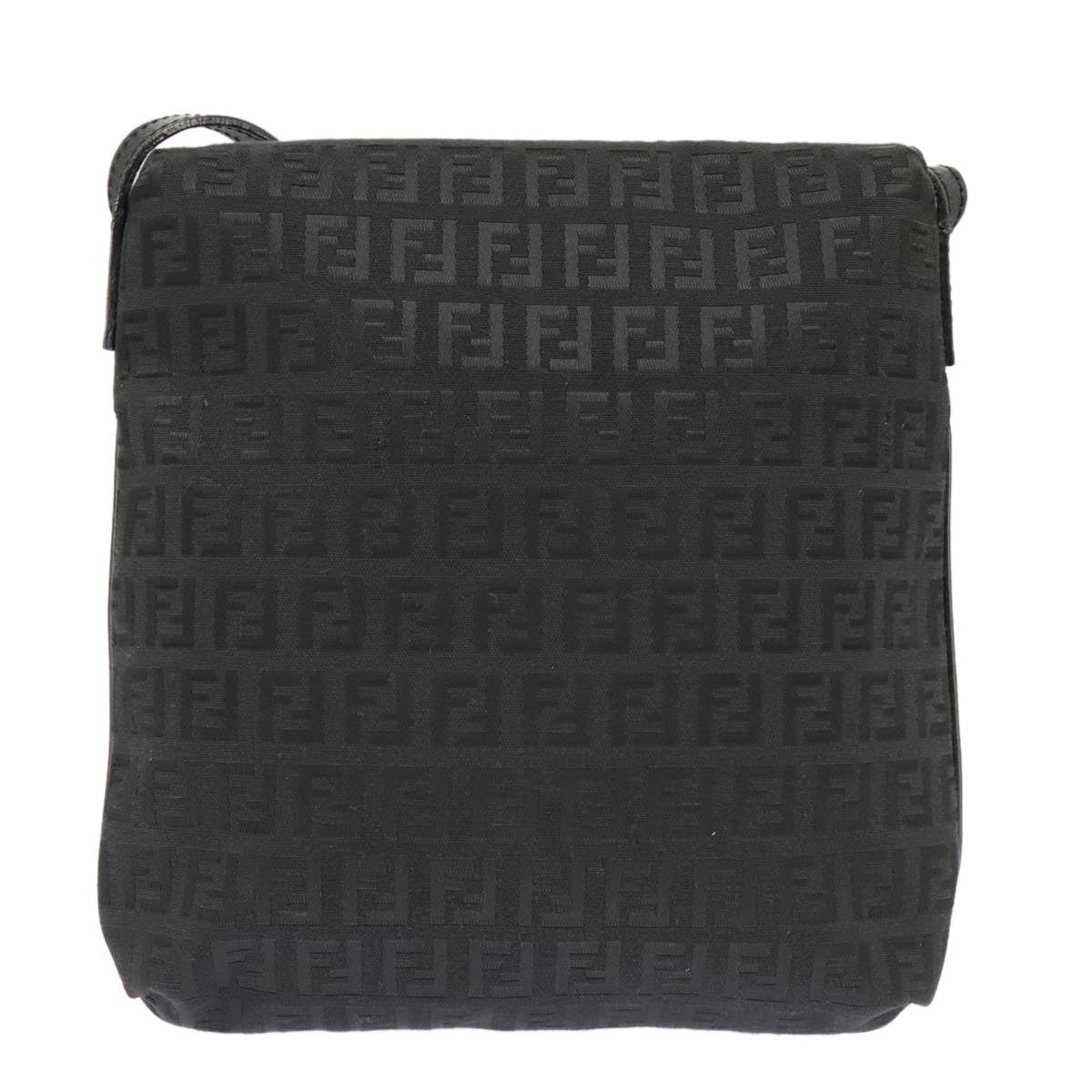 FENDI Zucchino Canvas Mamma Baguette Shoulder Bag Black101222