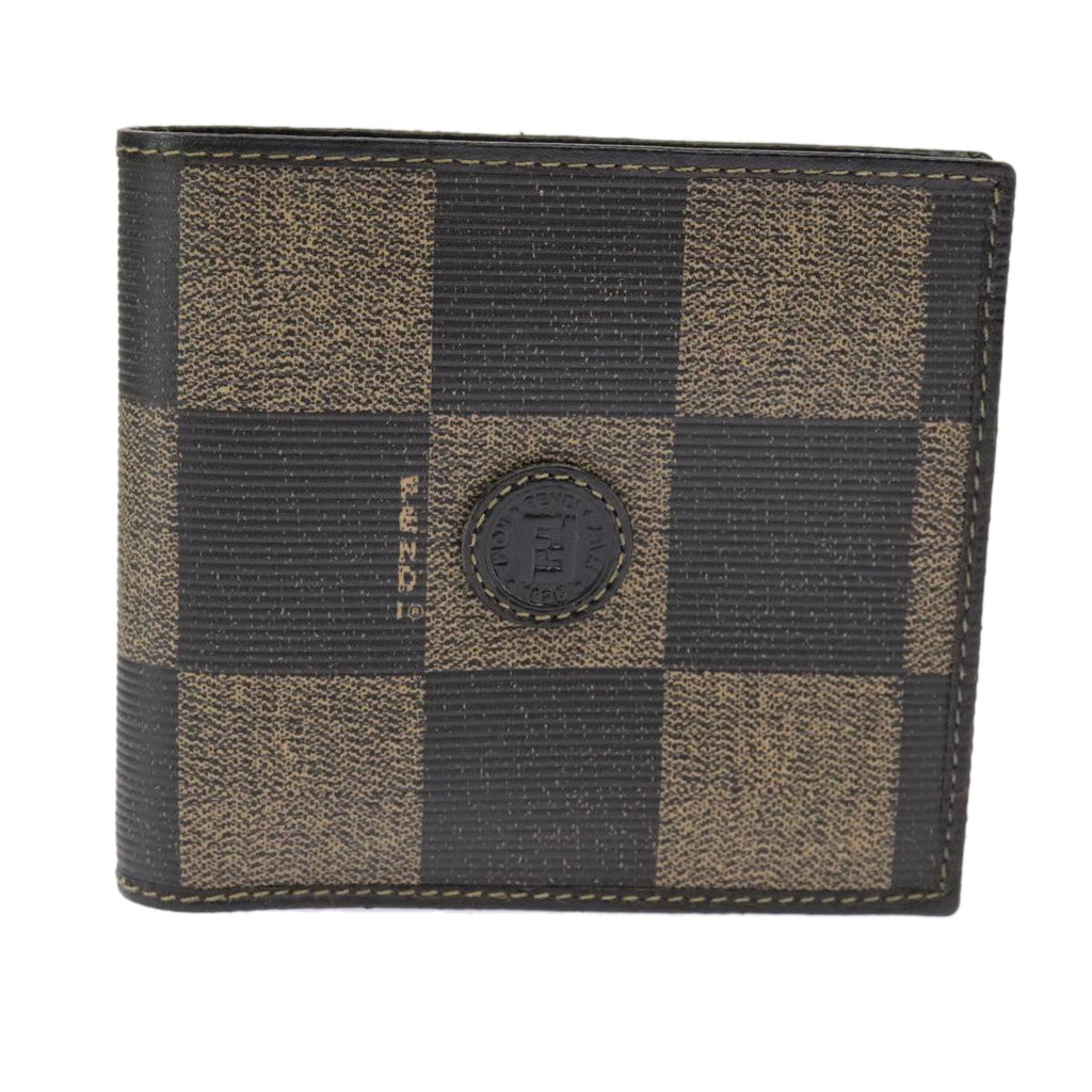 FENDI Pecan Canvas Wallet Black Brown Black Brown101275