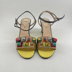 Fendi Embossed Fantasia Strap Sandal