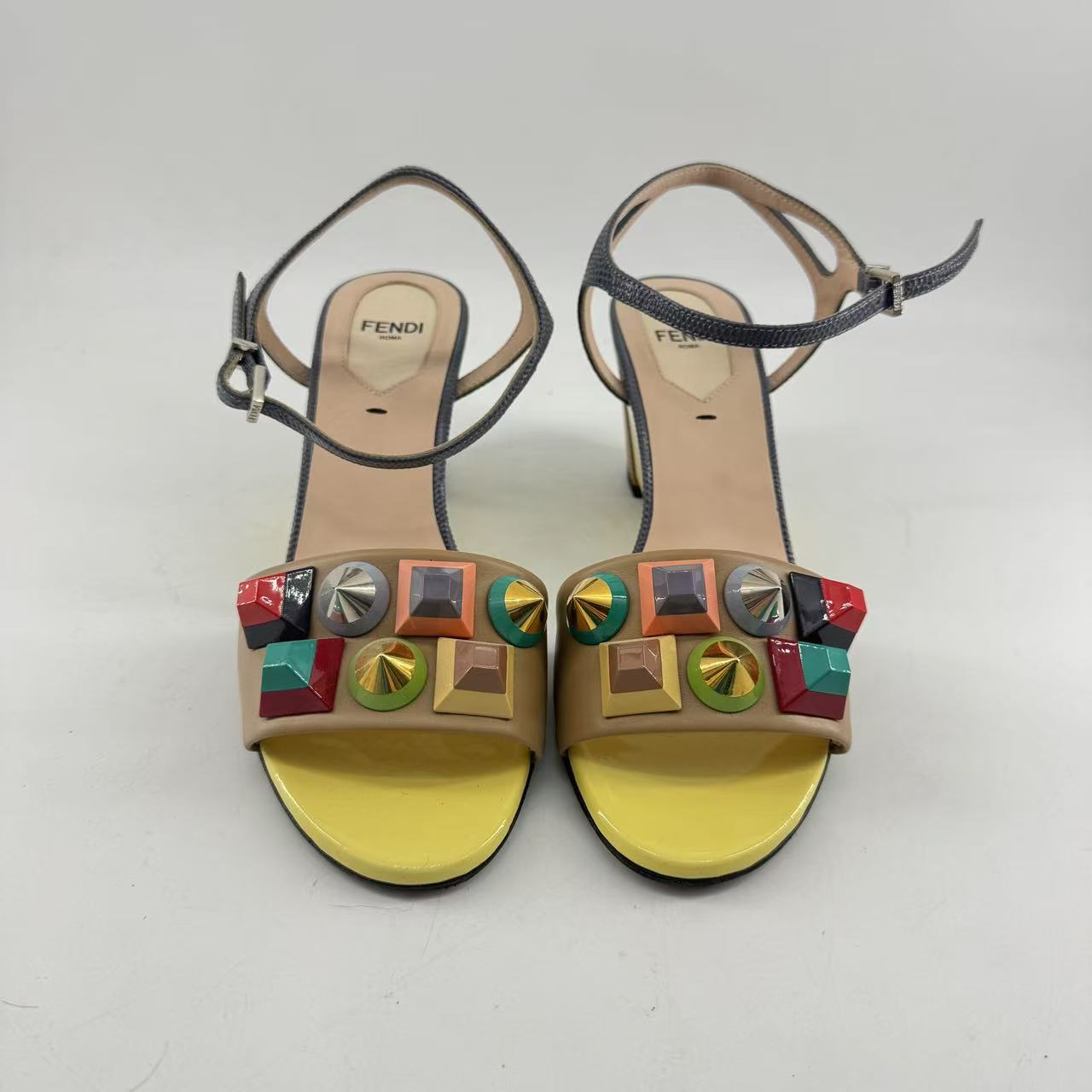 Fendi Embossed Fantasia Strap Sandal