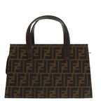 FENDI Zucca Canvas Hand Bag 2way Brown Black gold101320SA