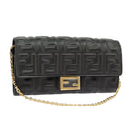 FENDI Zucca Canvas Chain Long Wallet Black 8M0365101345A