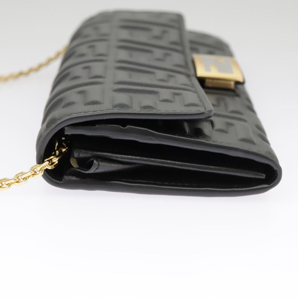 FENDI Zucca Canvas Chain Long Wallet Black 8M0365101345A