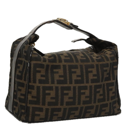 FENDI Zucca Canvas Vanity Hand Bag Brown101351