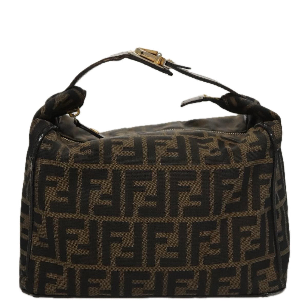 FENDI Zucca Canvas Vanity Hand Bag Brown101351