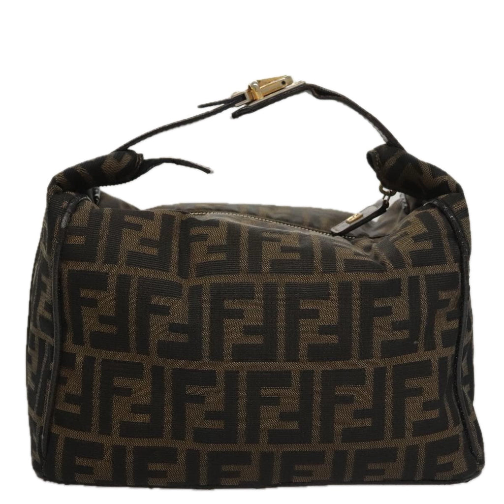 FENDI Zucca Canvas Vanity Hand Bag Brown101351