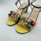 Fendi Embossed Fantasia Strap Sandal