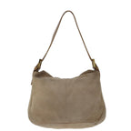 FENDI Mamma Baguette Shoulder Bag Suede Beige Gold101458