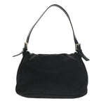 FENDI Mamma Baguette Shoulder Bag Nylon Black Silver101489