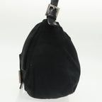 FENDI Mamma Baguette Shoulder Bag Nylon Black Silver101489