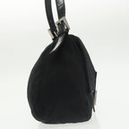 FENDI Mamma Baguette Shoulder Bag Nylon Black Silver101489