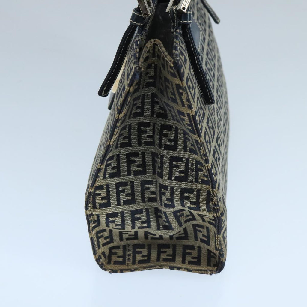 FENDI Zucchino Canvas Hand Bag Navy Silver101922