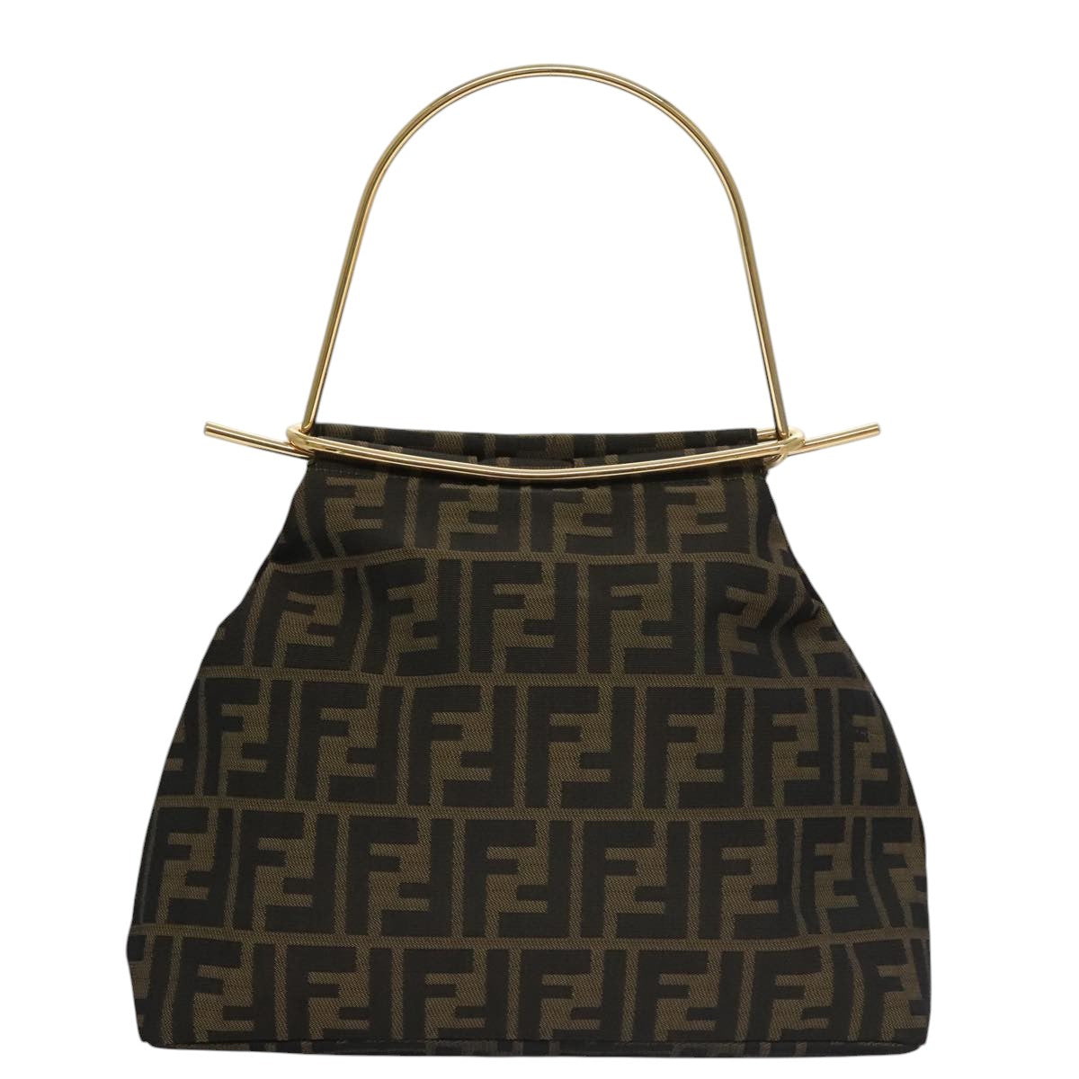 FENDI Zucca Canvas Hand Bag Brown Black101927A