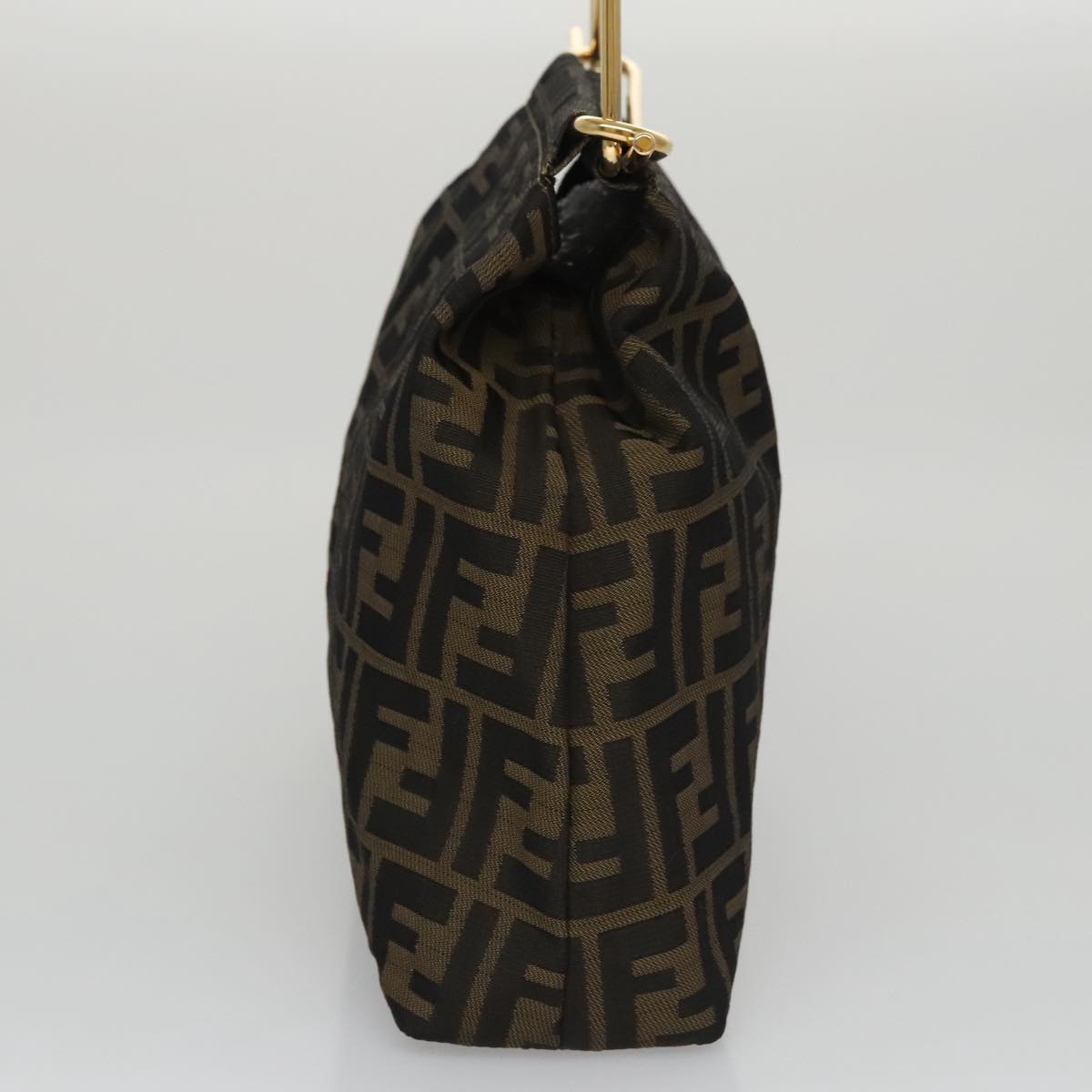 FENDI Zucca Canvas Hand Bag Brown Black101927A
