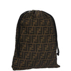 FENDI Zucca Canvas Drawstring Bag Brown Black101941
