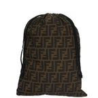 FENDI Zucca Canvas Drawstring Bag Brown Black101941