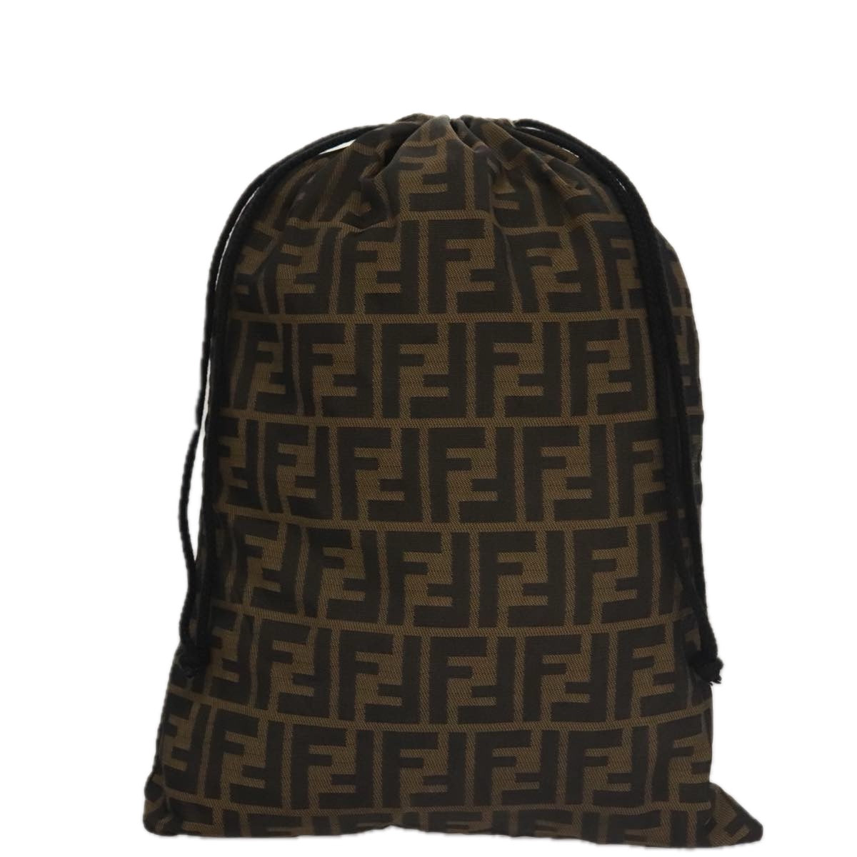 FENDI Zucca Canvas Drawstring Bag Brown Black101941