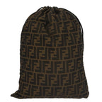 FENDI Zucca Canvas Drawstring Bag Brown Black101941