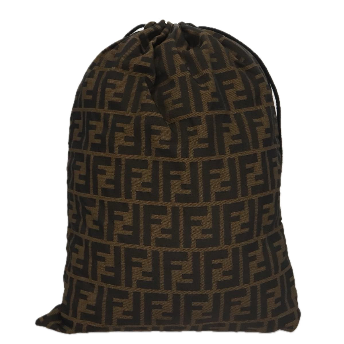 FENDI Zucca Canvas Drawstring Bag Brown Black101941