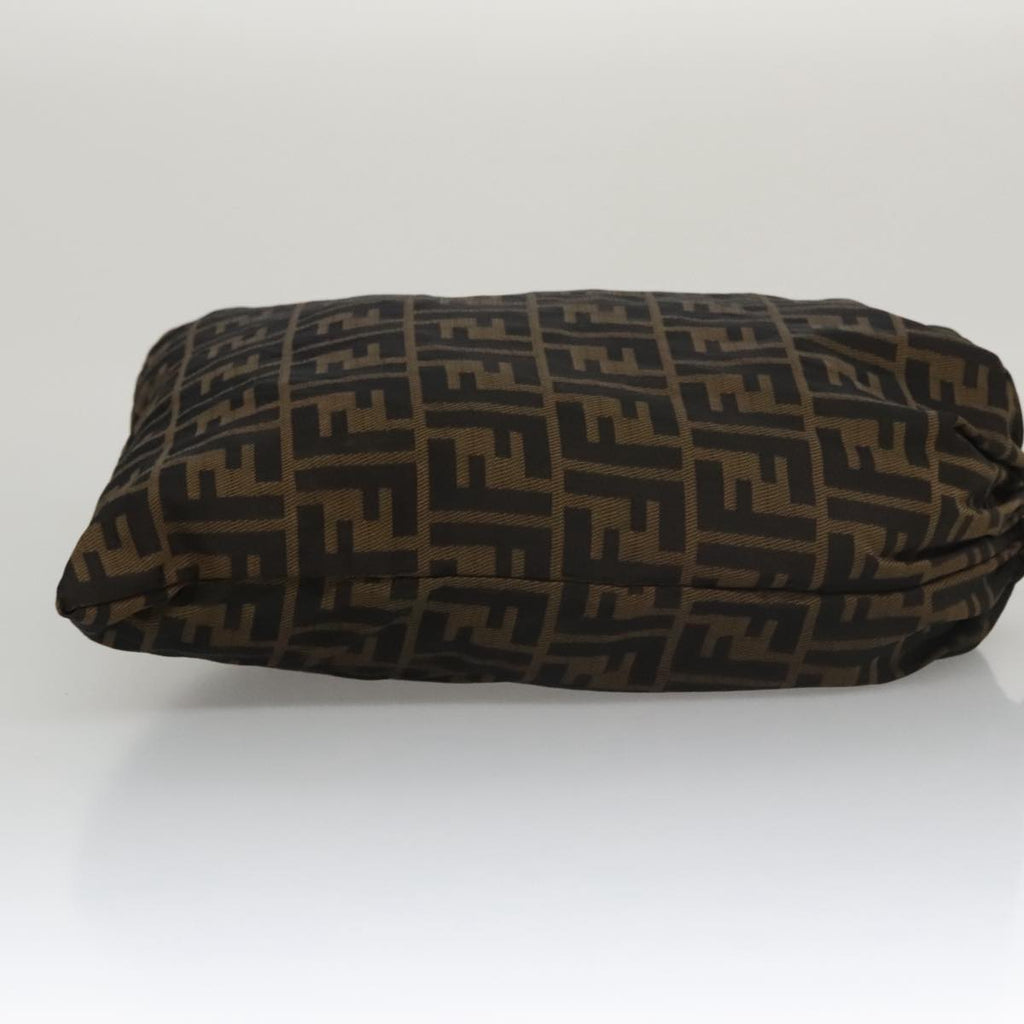 FENDI Zucca Canvas Drawstring Bag Brown Black101941