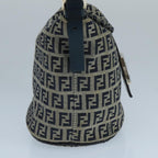 FENDI Zucchino Canvas Hand Bag Navy Silver101993