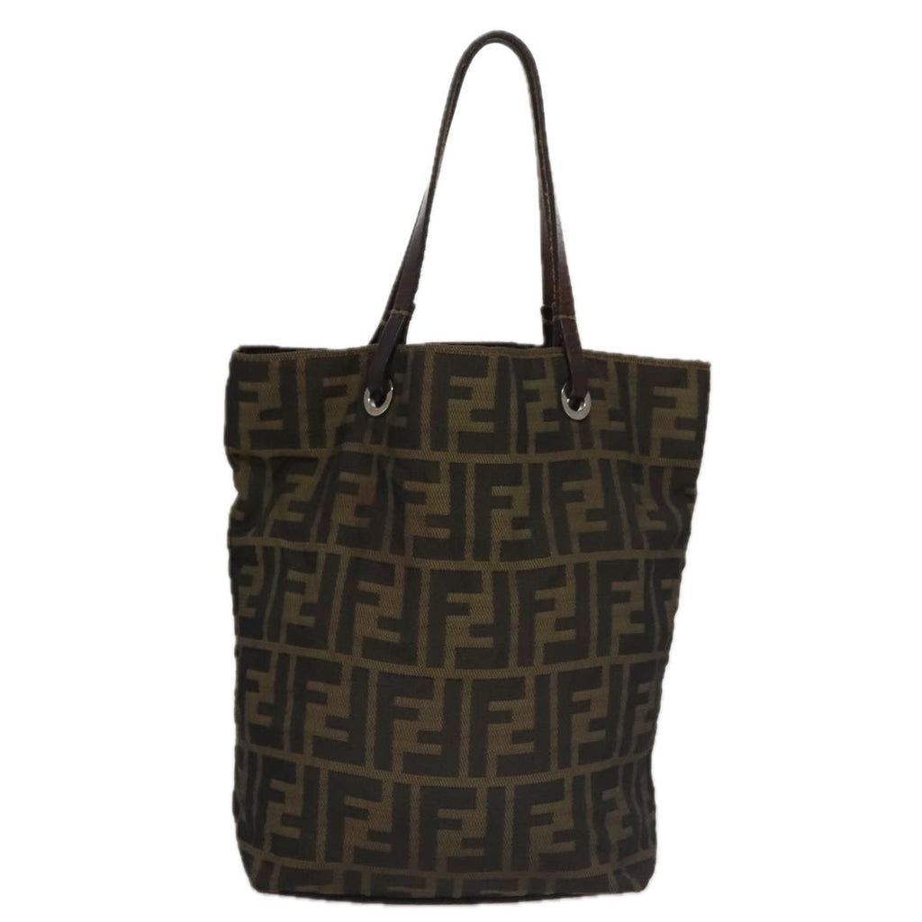 FENDI Zucca Canvas Hand Bag Brown Black102027