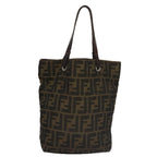 FENDI Zucca Canvas Hand Bag Brown Black102027